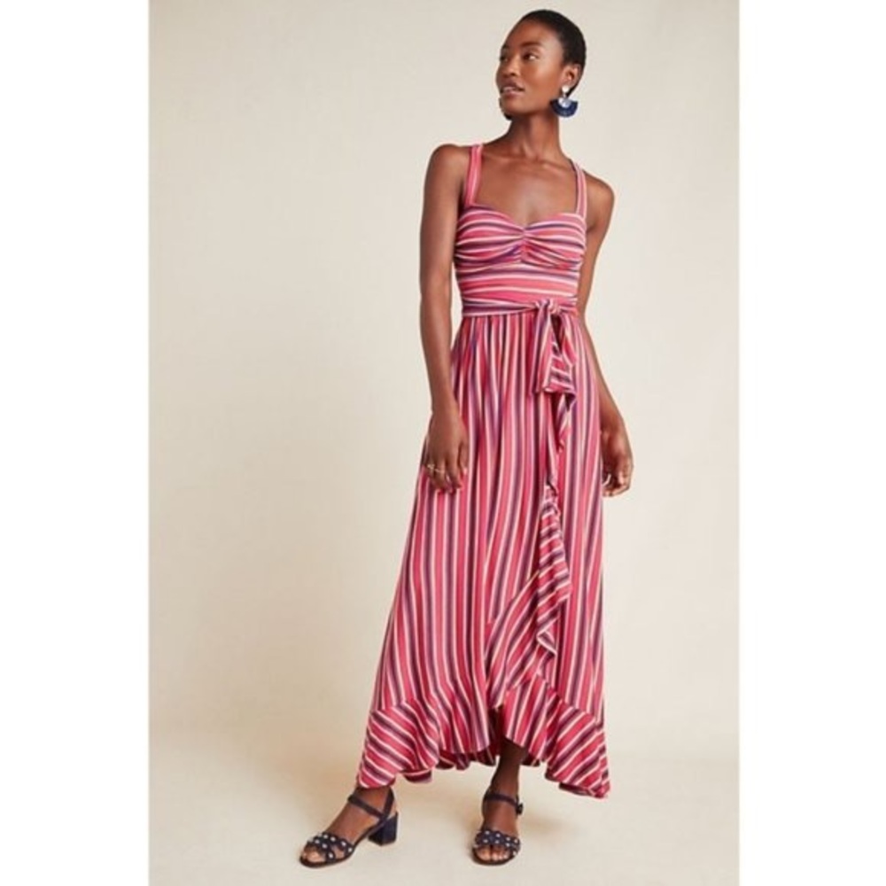 NWT Anthropologie by Maeve Gabriela Ruffled Maxi Dress